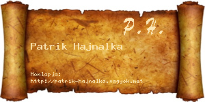 Patrik Hajnalka névjegykártya
